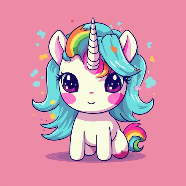 Magical unicorn hand drawn unicorn cartoon illustration