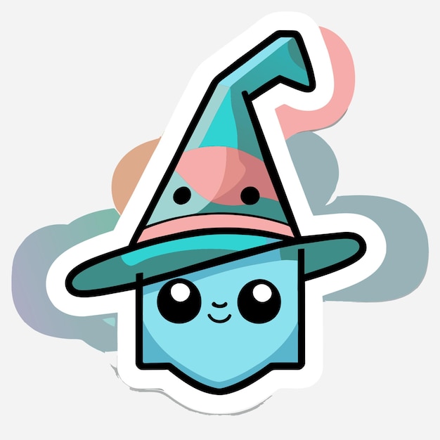 Vector magichat sticker cute pastel art toy style