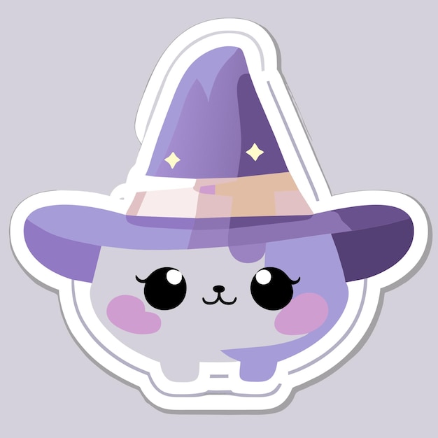 Vector magichat sticker cute pastel art toy style