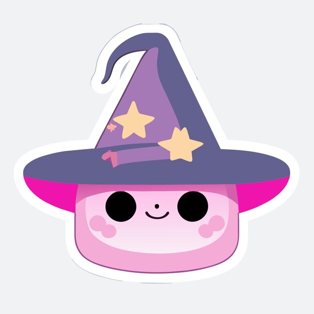 Vector magichat sticker cute pastel art toy style