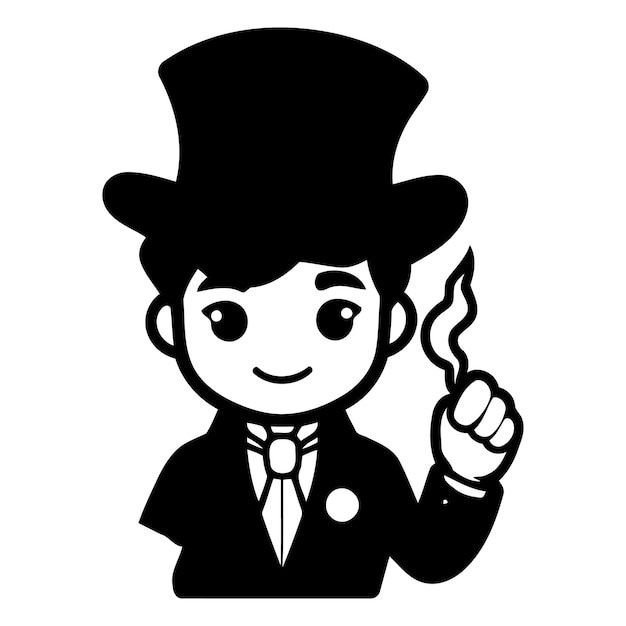 Magician Business Cartoon Character Vector IllustrationAAA