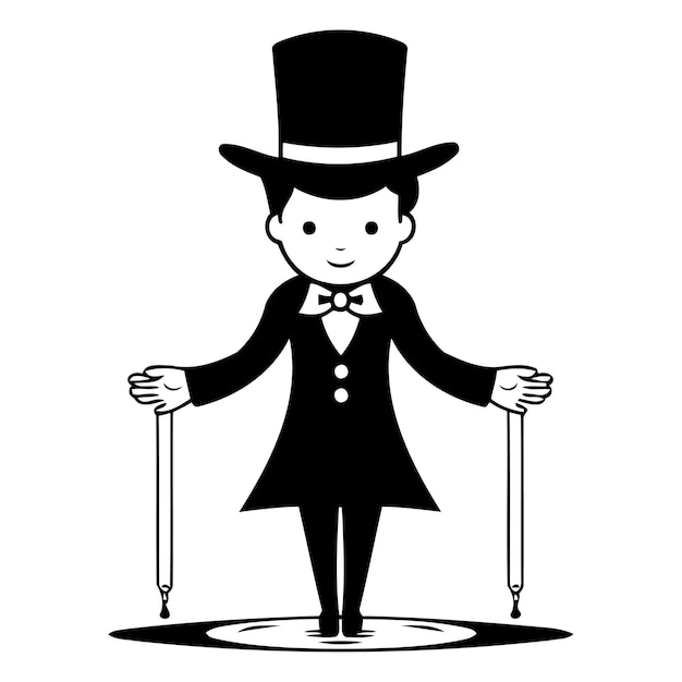 Vector magician in the circus vector illustration flat design style