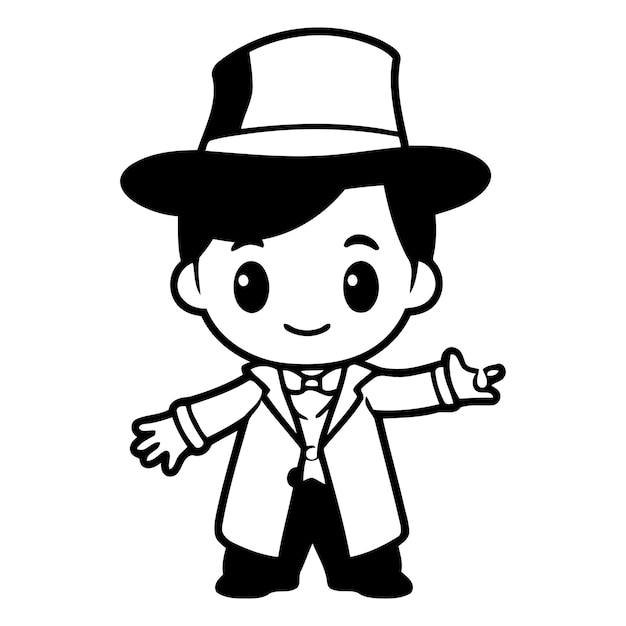 Magician Man Cute Doctor Cartoon Vector IllustrationAAA