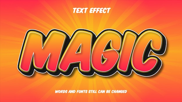 Magisch bewerkbaar komisch teksteffect