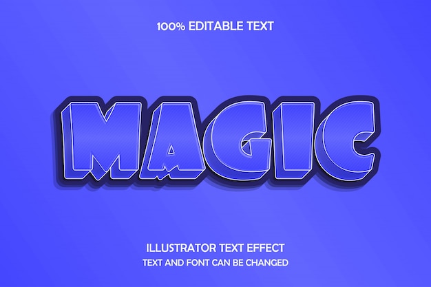 Magische, 3D-bewerkbare teksteffect moderne schaduw cartoon stijl