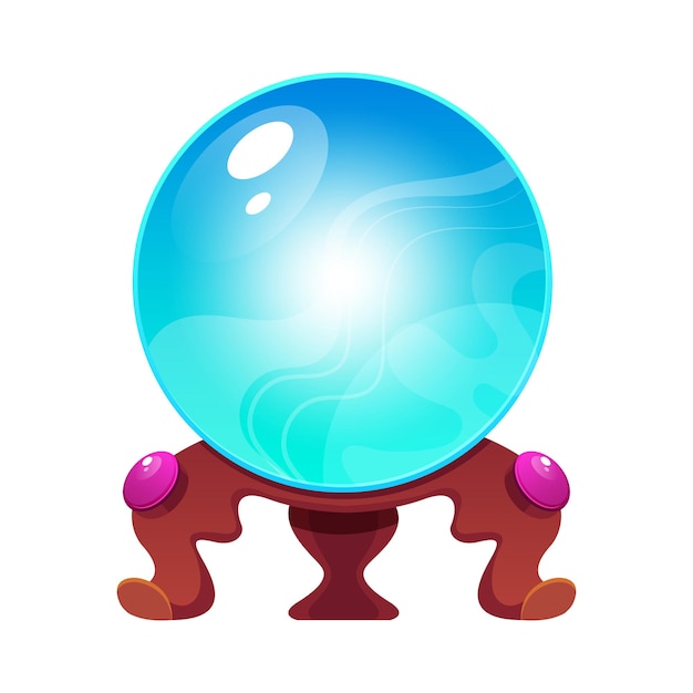Vector magische bol voor voorspellingen. magische kristallen bol. element voor een computerspel.