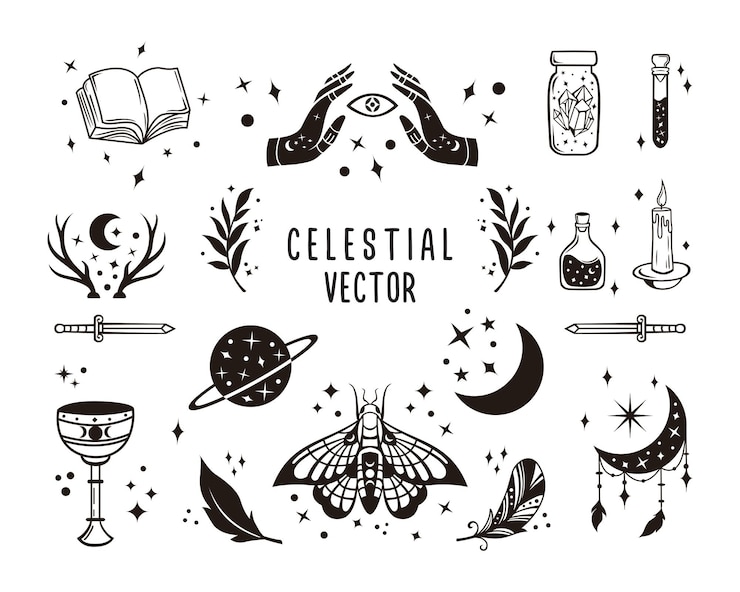Vector magische en hemelse collecties