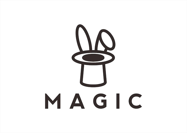 Magische hoed logo ontwerp vectorillustratie