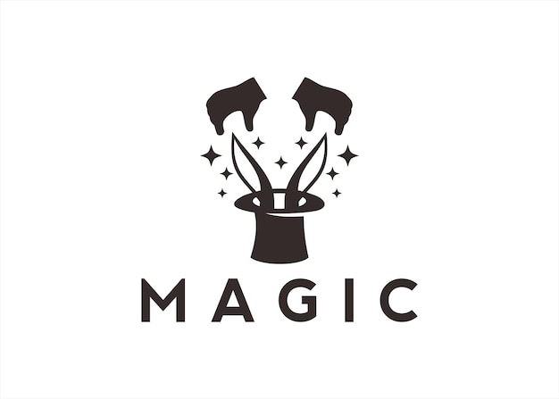 Magische hoed logo ontwerp vectorillustratie