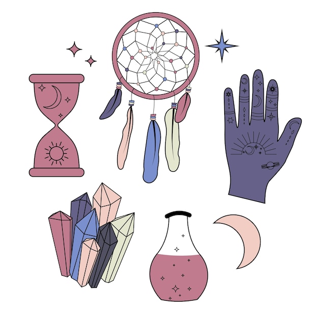 Vector magische symbolen collectie