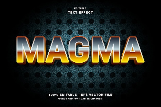 Vector magma 3d bewerkbare tekst-effect