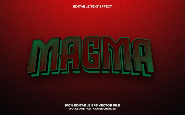 магма 3d редактируемый текстовый эффект