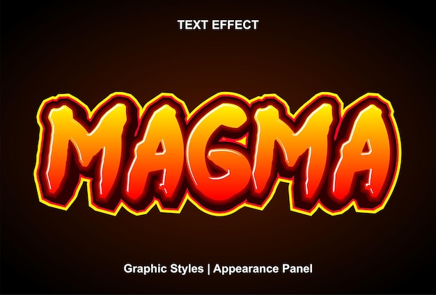 Magma text effect with graphic style and editable