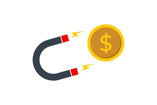 magnet money vector illustration