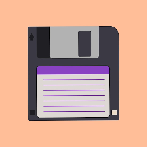 Magnetic floppy disk icon for storing computer data Vector illustration