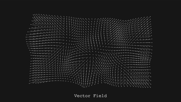 Vettore visualizzazione del campo magnetico o gravitazionale sfondo dell'array di frecce astratte