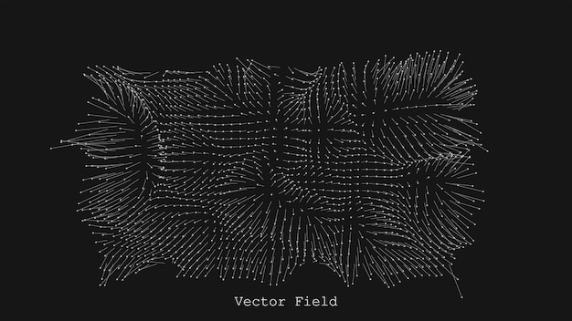 ベクトル 磁場または重力場の視覚化抽象的な矢印配列の背景