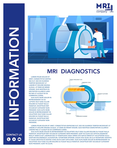 磁気共鳴画像の広告とインフォグラフィックバナー。医学研究と診断。現代のトモグラフィースキャナーの建設。 mri禁忌。医師。セットする