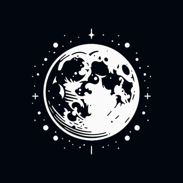 Vector magnificient moon illustration