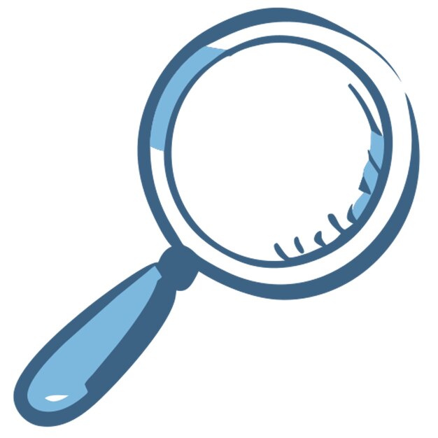 Vector magnifier icon doodle fill