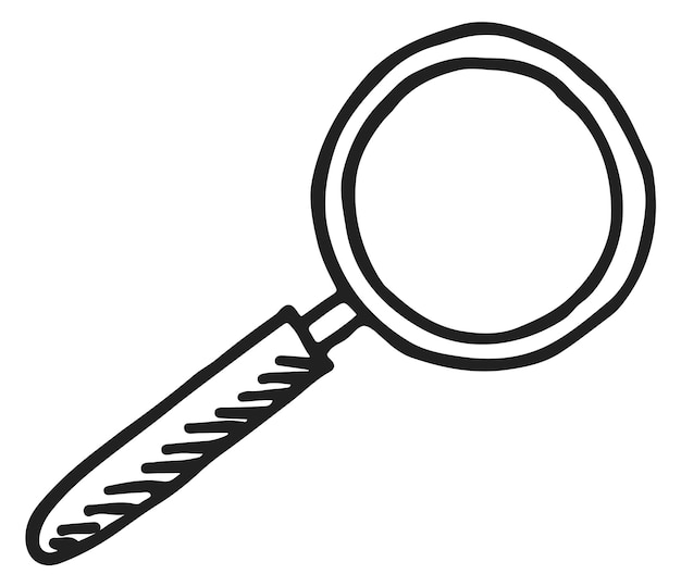 Magnify glass icon Search symbol Hand drawn zoom sign