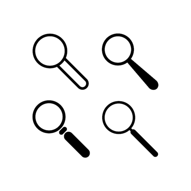 Magnifying glass 4 icons