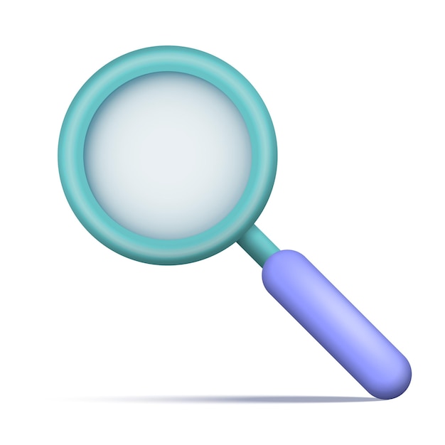 Magnifying glass Analysis concept 3d vector iconVector illustration