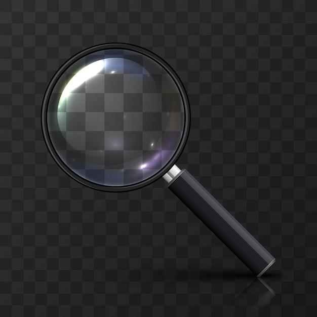 Vector magnifying glass art on a transparent background. vector illustration