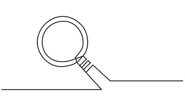 拡大鏡 継続的な一線画画イラスト