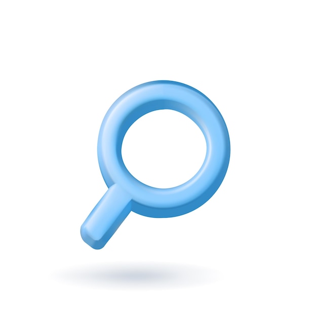 Увеличительное стекло Discovery research search analysis concept 3d vector icon Мультяшный минимальный стиль