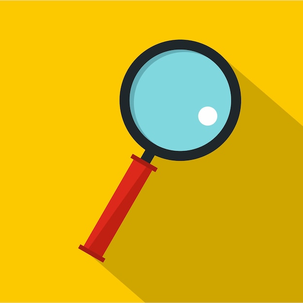 magnifying glass icon flat illustration of magnifying glass vector icon for web isolated on yellow background