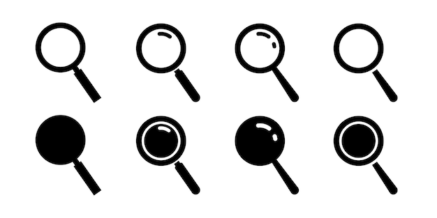 Magnifying glass icon Search symbol Loupe sign in flat style Vector