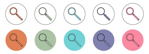 Magnifying glass icon set vector illustration