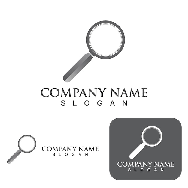 Magnifying glass logo and symbol vector