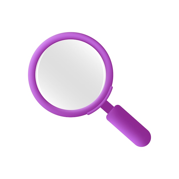 Vector magnifying glass. research, search, analysis concept. 3d vector icon.