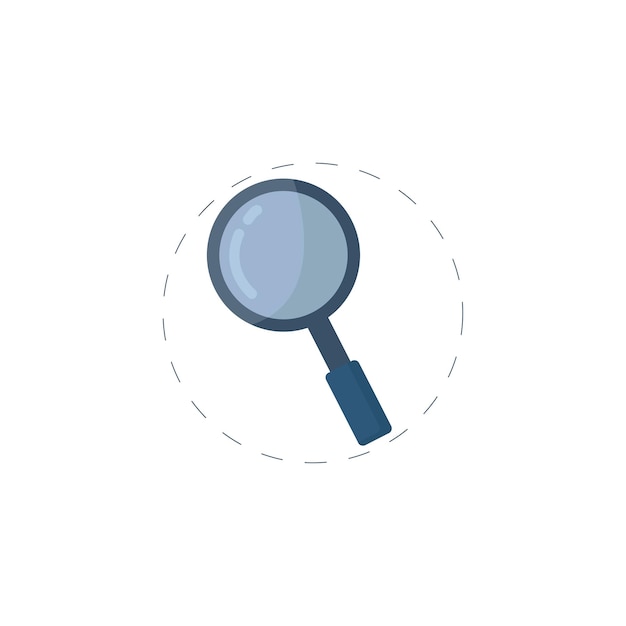 Magnifying glass or search colourful flat vector icon