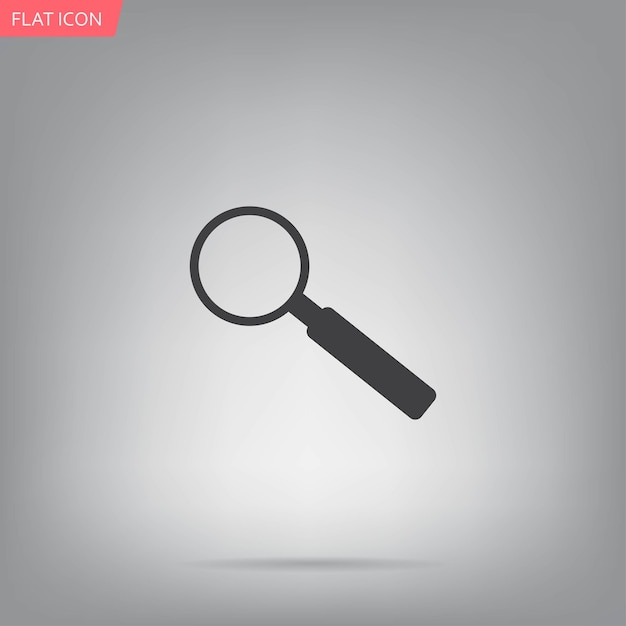 Magnifying glass symbol Vector illustration on a gray background Eps 10