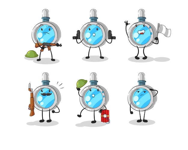 Magnifying glass troops character cartoon mascot vector