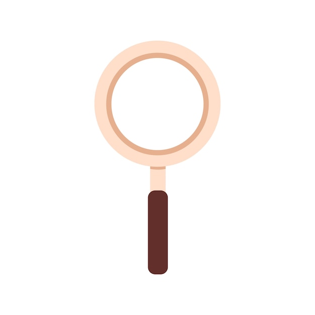 Vector magnifying glass with brown handle magnifier for magnification and search