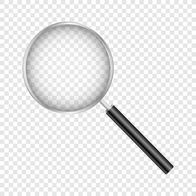 Magnifying glass with gradient mesh isolated on transparent background with gradient mesh vector illustration