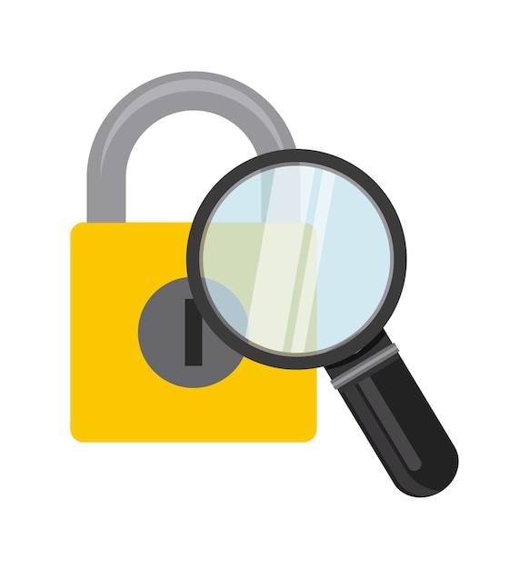 magnifying glass with padlock icon