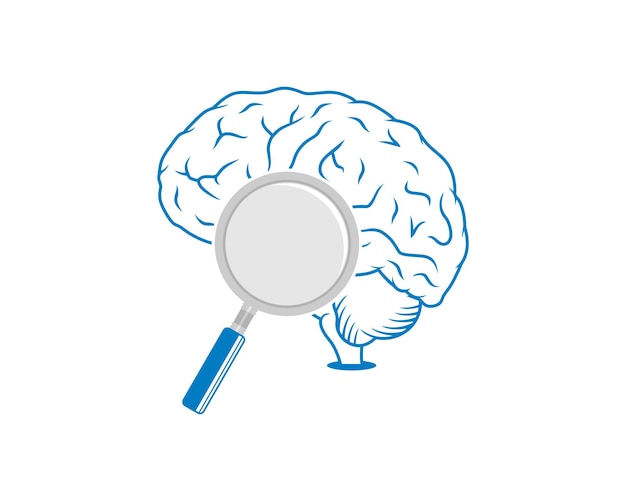 Magnifying glasses in the human brain logo