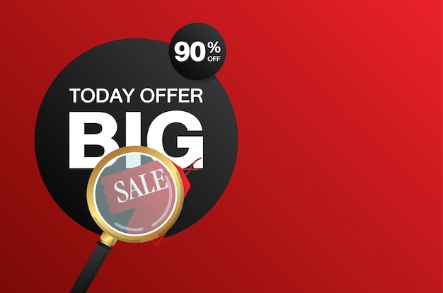 Vector magnifying zoom big sale banner