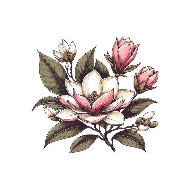 Vector magnolia bloem ai gegenereerd beeld