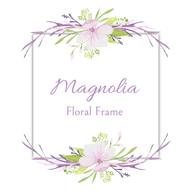 Vettore cornice floreale magnolia