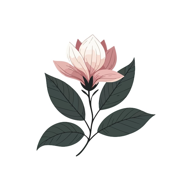 Vector magnolia flower ai generated image