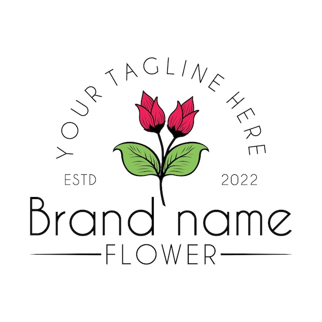 magnolia flower bud logo design.
