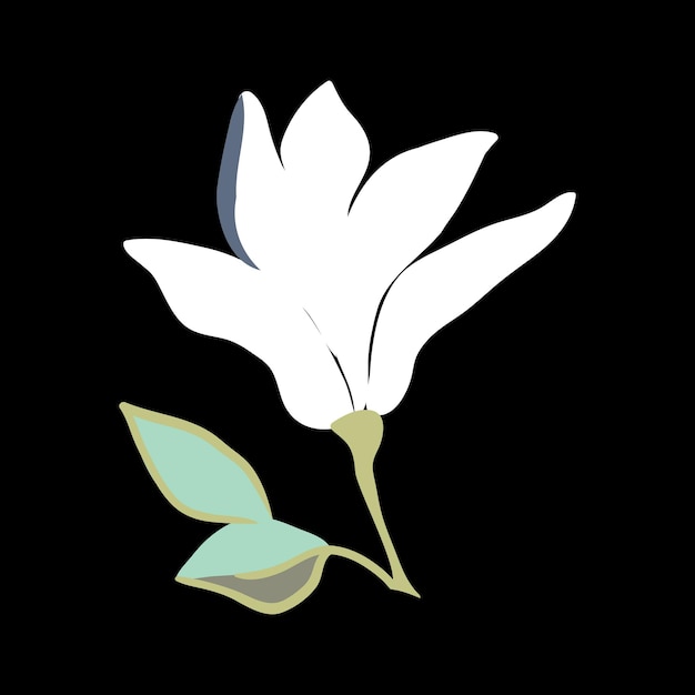 Vector magnolia flowers. beautiful spring illustration.