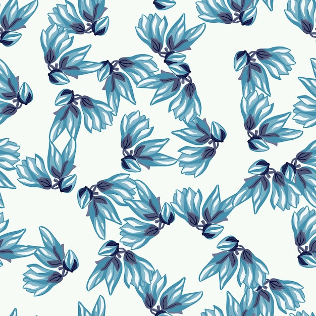 Magnolia seamless pattern. romantic flower background. repeated texture in doodle style for fabric, wrapping paper, wallpaper, tissue. vector illustration.