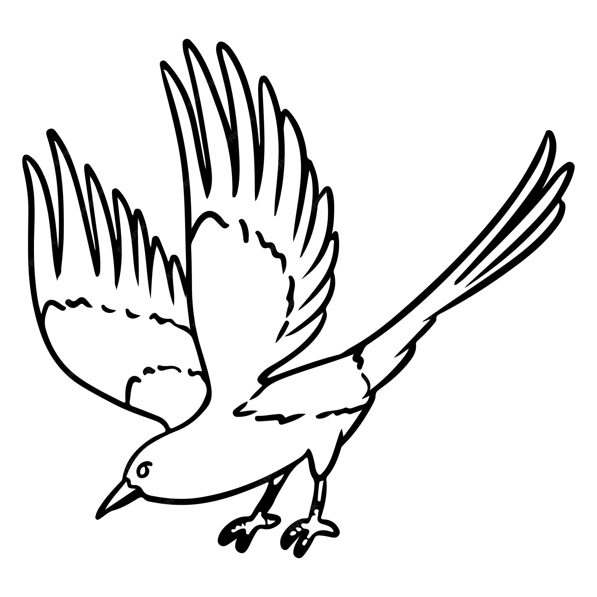 Premium Vector | Magpie cartoon icon wild flying bird outline comic style  image hand drawn isolated lineart image for prints designs cards web and  mobile clipart